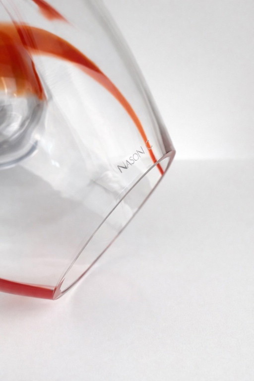 Jarrón de cristal de Murano "Onda" de Carlo Nason - Vidrio artístico firmado - Italia, década de 2000 - Decoración escultórica