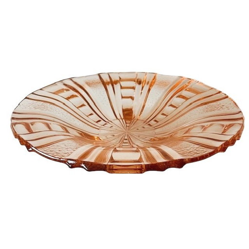 Art Deco Obstschale rosa Glas 1930er Jahre