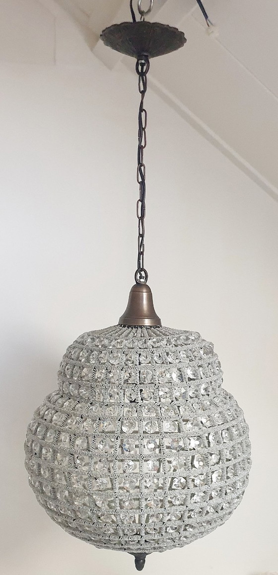 Large Rare Empire Style Kasbah Pendant lamp Crystal, Metal, Transparent (photo 36 of 36)