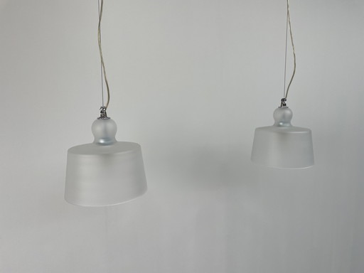 2 x Lampade a sospensione Acquatinta Murano in Vetro (Finitura Satinata) – hanglampen, Murano Glass (photo 2 of 14)