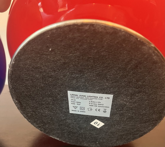 Image 1 of Linhai Junis Touch Mushroom Lamps Blue and Red