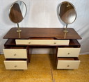 Mid-Century Retro Vintage Teak Dressing Table by G Plan – “White China” Librenza Range 1950  Golden Maker’s Mark • Italian Desig