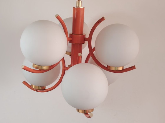 Image 1 of Lampe suspendue futuriste Spoutnik de l'ère spatiale, attribuée à Richard Essig