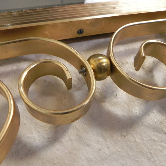 Image 1 of Vintage geslepen spiegel in aluminium frame, jaren 50