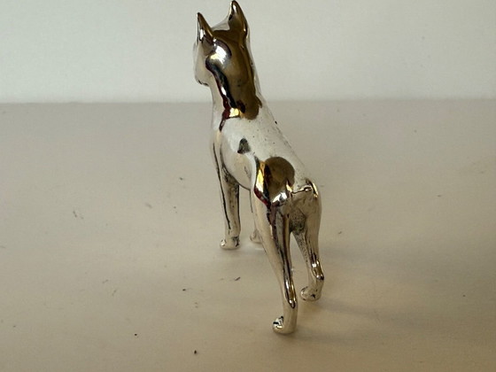 Image 1 of Chien boxer Saturno en argent massif