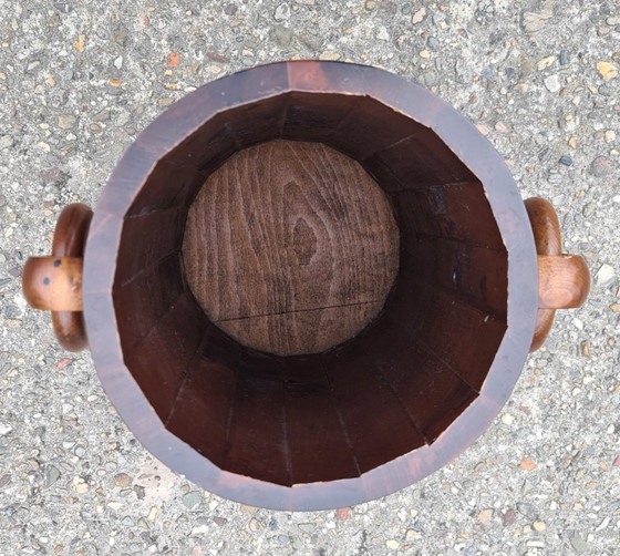 Image 1 of Vintage Wooden Umbrella Stand Brutalist '50s