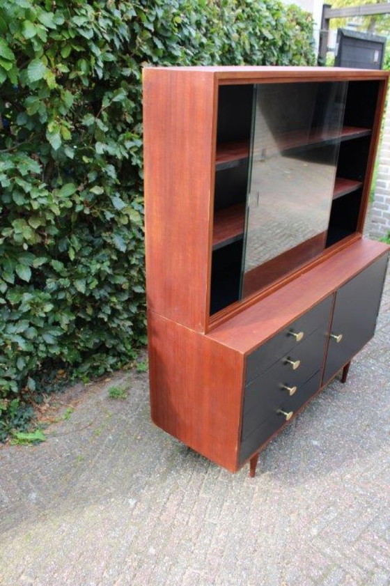 Armadio a muro vintage marrone/nero, vetrina, credenza degli anni '50-'60 – Armadi a muro, Wood (photo 8 of 12)