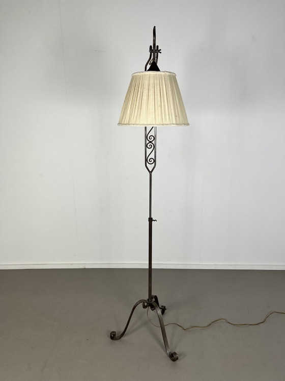 Art Deco Amsterdamse School lamp vloerlamp jaren twintig – Vloerlampen, Metal, Textile (photo 13 of 14)