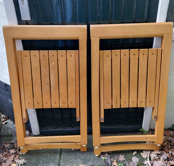 Image 1 of Sedie pieghevoli in legno di metà secolo, disegnate da Aldo Jacober, anni '60.