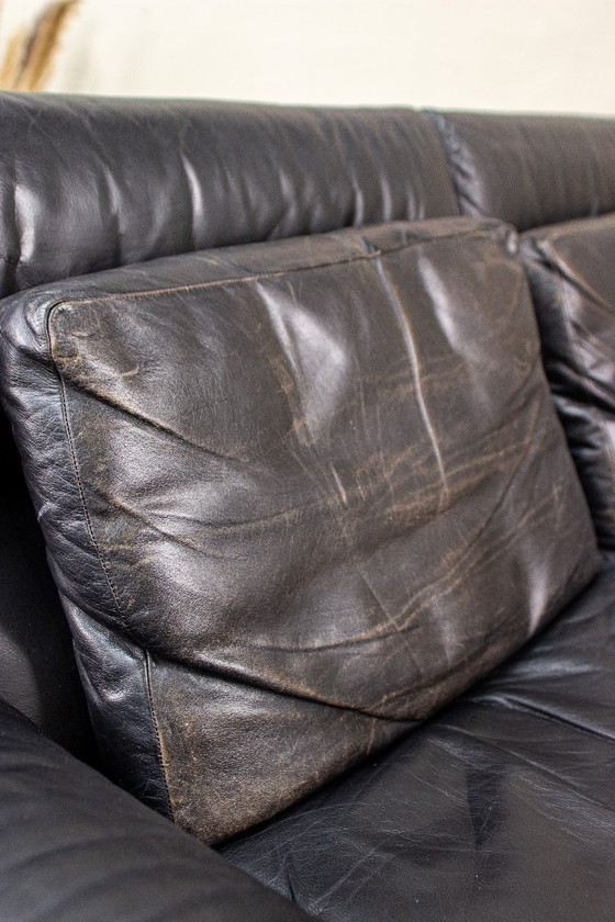 Image 1 of Vintage DeSede 2011 Sofa Two-Seater Couch Leather Mid Century 80s
