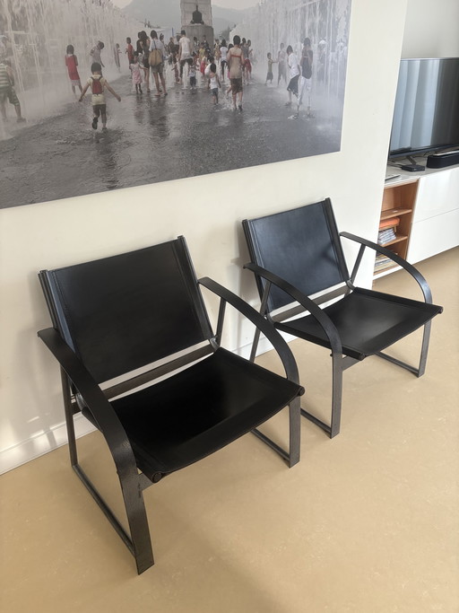 Design chairs - Black leather 