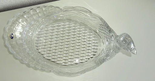 Bohemian crystal turkey bowl