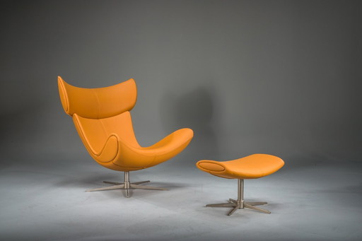 Set van Imola loungestoel en voetenbank, toegeschreven aan Henrik Pedersen voor BoConcept, jaren 2000.