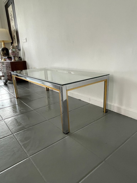 Image 1 of Romeo Rega coffee table in chrome and gold, Italy, 1970s