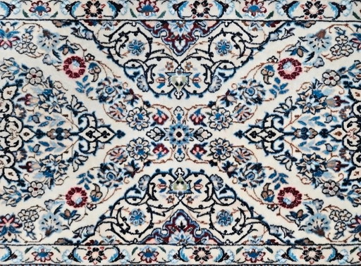 Hand-knotted Persian wool Nain rug runner Fine 60x193cm