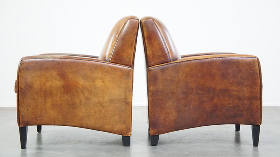 Image 1 of 2 X Armchair Gemaakt Van Schapenleer 