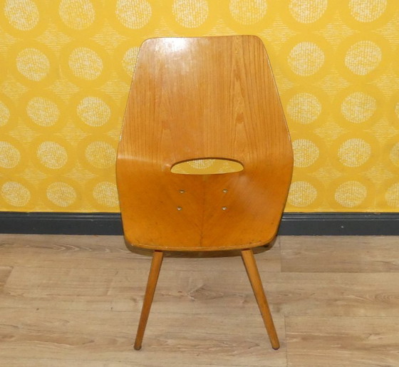 Image 1 of THONET Stuhl Wannenstuhl 661 Günther Eberle SELTEN! Design Klassiker 50er Jahre vintage Sitz gebogenes Sperrholz Gestell Holz