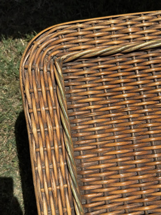 Geflochtener Rattan-Couchtisch - 1970er Jahre – Couchtische, Korbgeflecht, Vintage (photo 9 of 13)