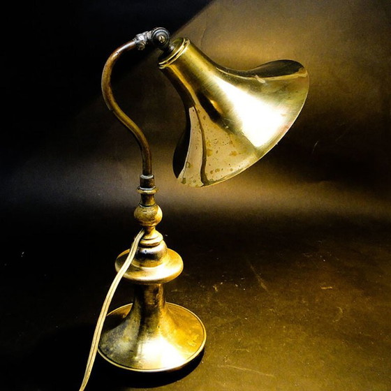 Art Deco Industrial Table Lamp, Germany, 1930s – Metal, Brass (photo 10 of 13)