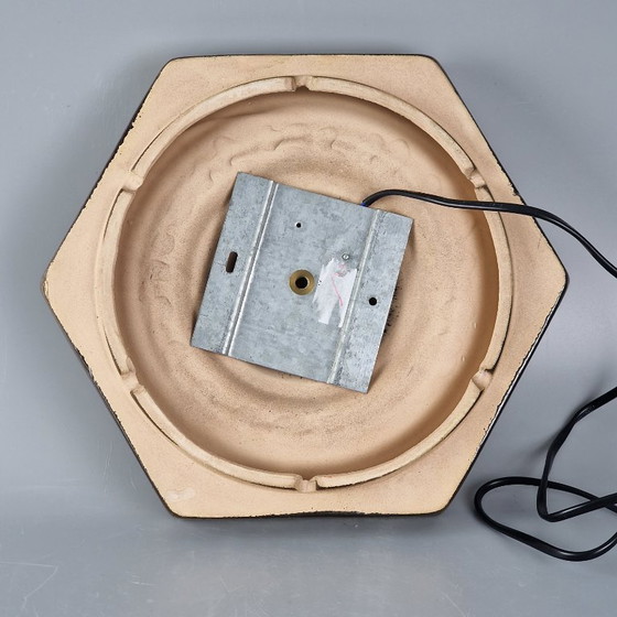 Image 1 of Vintage Wall or Ceiling Lamp by Hustadt Leuchten – Hexagonal Ceramic – Brown – 26 cm