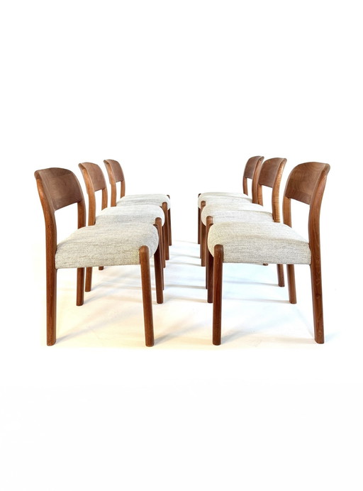 6x restaurierter dänischer Esszimmerstuhl, EMC Møbler '80