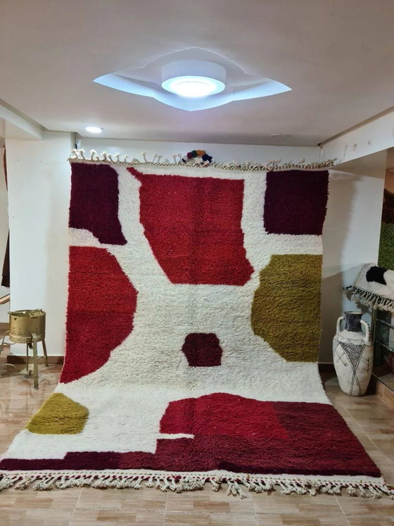 Tappeto Beni Ouarain astratto multicolore - Lana fatta a mano - Design unico – Tappeti, Cotone, Modern (photo 3 of 3)