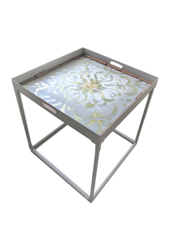 Image 1 of % SALE % -- Metal side table - Japandi style