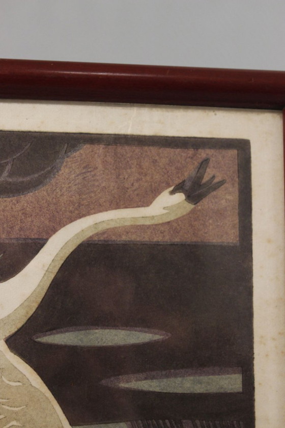 Image 1 of Norbertine Bresslern-Roth (1891-1978) "Der Schwan" 1927 Impression au bloc signé