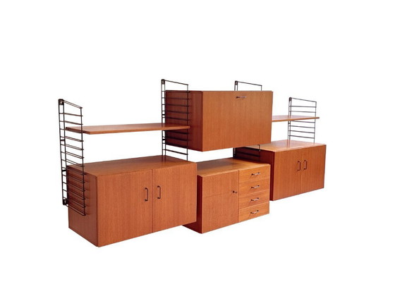 Image 1 of Teakhouten modulair wandsysteem Musterring – breed wandmeubel
