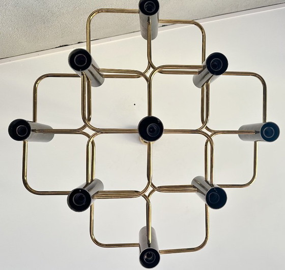 Vintage Sciolari for Boulanger pendant lamp – Chrome, Brass (photo 6 of 14)
