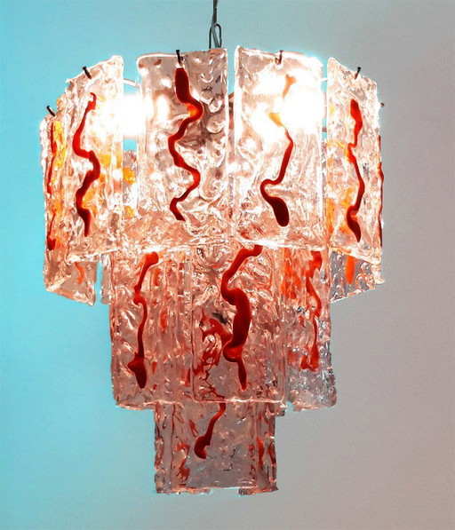 Rare Carlo Nason chandelier for A.V. Mazzega, 1960s