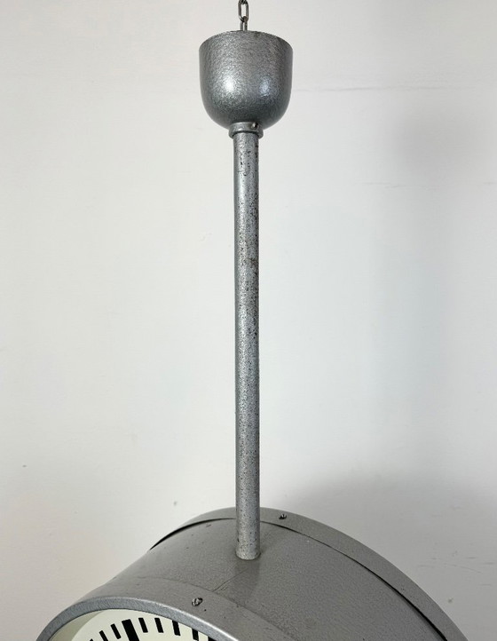 Image 1 of Grote industriële dubbelzijdige spoorweg- of fabrieksklok van Pragotron, jaren 60