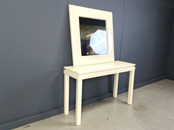 Image 1 of Consolle francese vintage laccata con specchio, anni '80