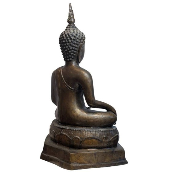 Large Antique Thai Bronze Buddha – 19th Century - 120 – Sculpture (photo 4 of 10)