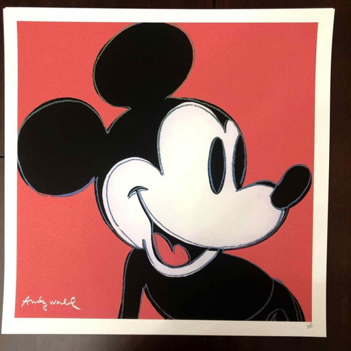 1990s After Andy Warhol "Mickey Mouse" Lithograph – lithos zeefdrukken, Paper