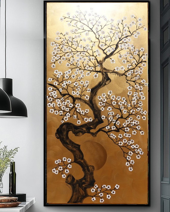 Sakura J522 - Groot Origineel Schilderij – Schilderijen & Tekeningen, Canvas (photo 2 of 18)
