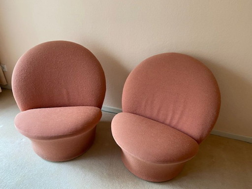 Set of 2 rare Artifort by Pierre Paulin Vintage chairs model F5722
