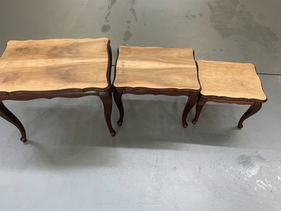 Image 1 of Juego de 3 mesas auxiliares retro