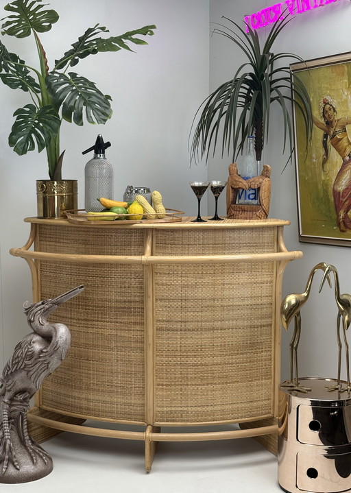 Vintage rotan jaren ‘60 cocktail tiki bar Frans design