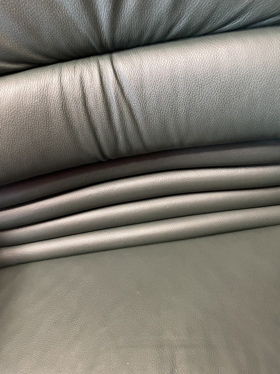 Vintage Ergonomic office chair on wheels -unique green leather- DRISAG (photo 3 of 6)