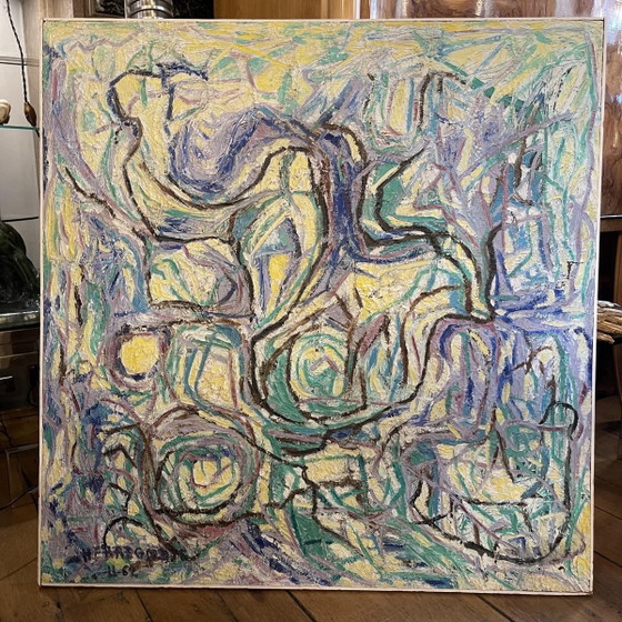Urbain Herregodts, Composizione Astratta, 1962, Olio su Tavola – Dipinti e disegni (photo 14 of 14)