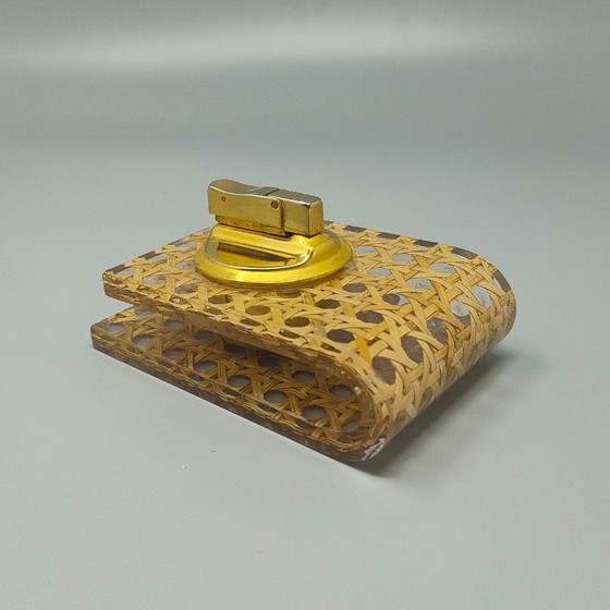 Image 1 of Schitterende tafelaansteker uit de jaren 70 van Weens stro, gemaakt door Geolel in Italië.