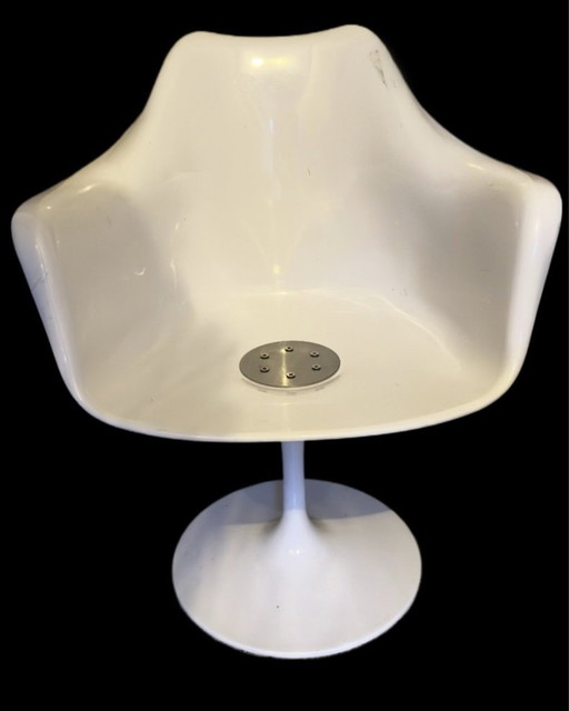 Chaise tulipe blanche de Rudi Bonzanini 1970S