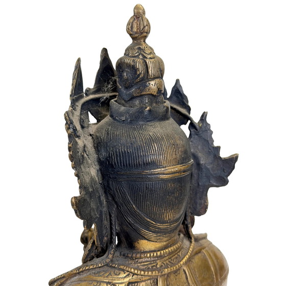 Esculturas monumentales tibetanas de Vajrasattva – Bronce dorado al fuego, influencia Newar y sello nepalí (photo 11 of 11)