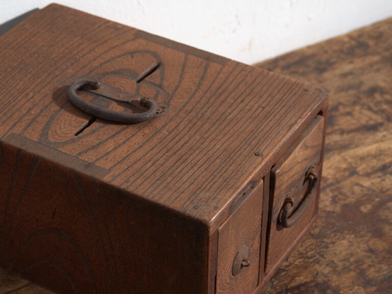 Antica scatola di legno giapponese con cassetto – Periodo Meiji–Taishō (c.1890–1920) – Armadi contenitori (photo 13 of 40)