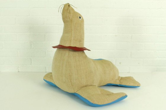 Image 1 of Großes therapeutisches Robben-Spielzeug aus Jute und Leder von Renate Müller, 1960er Jahre