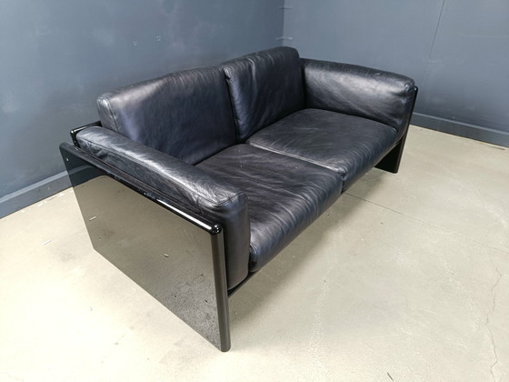 Image 1 of Ensemble de canapés vintage en laque et cuir par Kazuhide Takahama pour Studio Simon, 1970