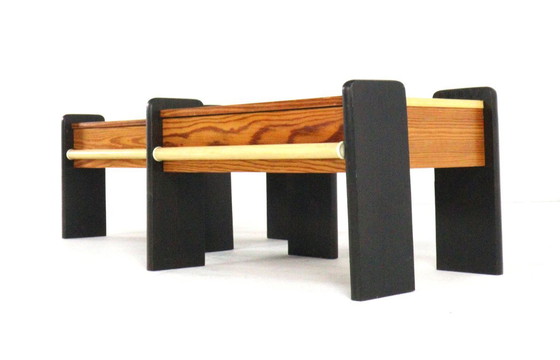 Image 1 of Set of 2 pine bedside tables vintage brutalist