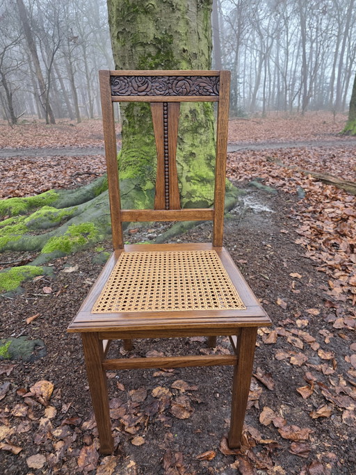 Antieke eiken stoelen Art Deco / Amsterdamse School jaren 20/30