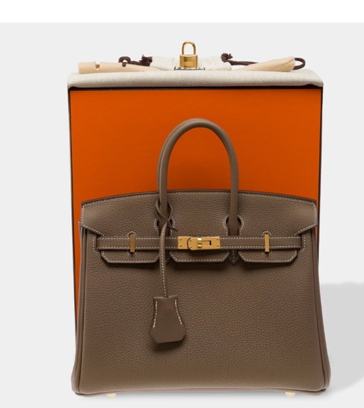 Sac HERMES Birkin 25 en Cuir Étoupe - 103489